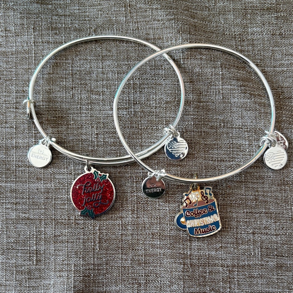 Alex and Ani Silver Bangle Bracelet Holiday Duo